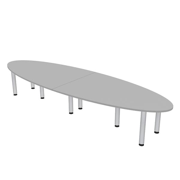Skutchi Designs 45 in W, 144 in L, 29 in H, Engineered Wood Top, Grey HAR-OVL-46143-PT-01 - main